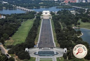 Trump's 'American Flag Blue' Reflecting Pool Fades to Drab Gray After Costly, Botched Face-Lift